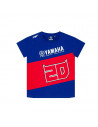 Tee shirt enfant Fabio Quartararo bleu et rouge . Manches courtes . Logo Yamaha et numéro 20 floqués .