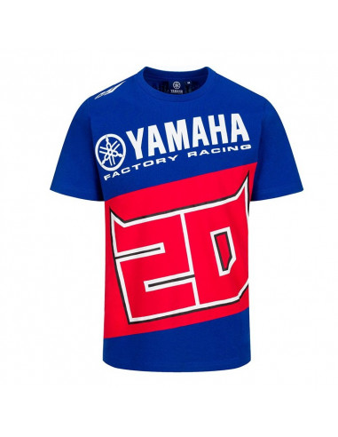 Tee shirt Yamaha Fabio Quartararo bleu et rouge face avant
