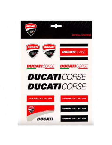 Planche de 12 autocollants Ducati Corse