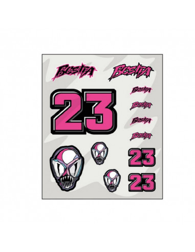 Planche de 12 Stickers Enea Bastianini 23 MotoGP