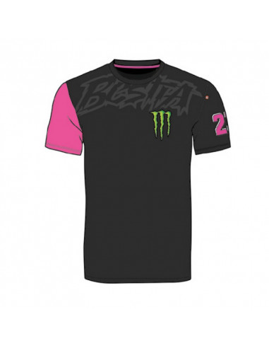 T-shirt Enea Bastianini Monster Energy pour homme noir et rose