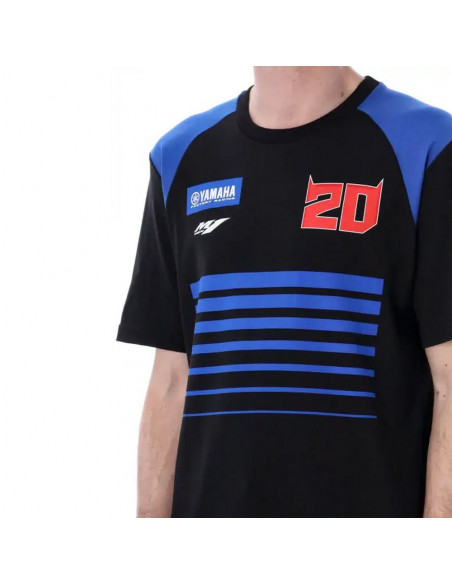 T-shirt Yamaha Fabio Quartararo Stripes noir 2023