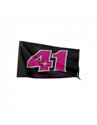Drapeau Aleix Espargaro 41 noir et rose Ixon MotoGP
