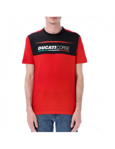 T-shirt Ducati Corse homme 2023 noir et rouge 2336002